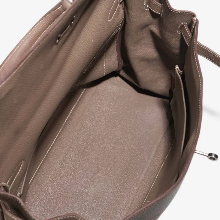 Premium Hermès Replica Kelly 35 Clemence Etoupe PHW - Direct Luxury Fashion - Image 5