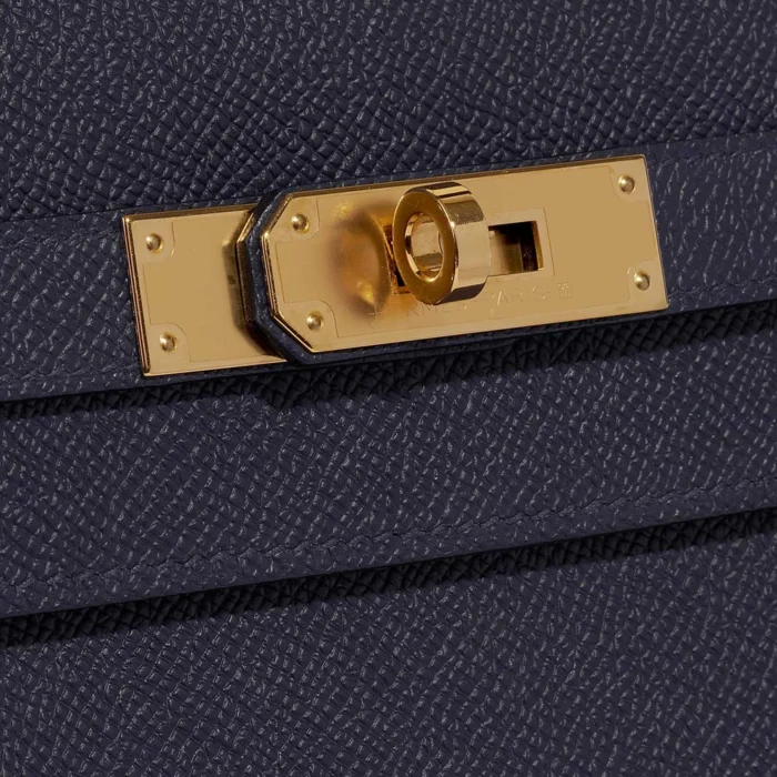 Premium Hermès Replica Kelly 35 Epsom Bleu Saphir/Geranium GHW - Direct Luxury Fashion - Image 7