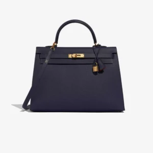 Premium Hermès Replica Kelly 35 Bleu Saphir/Geranium - DLF