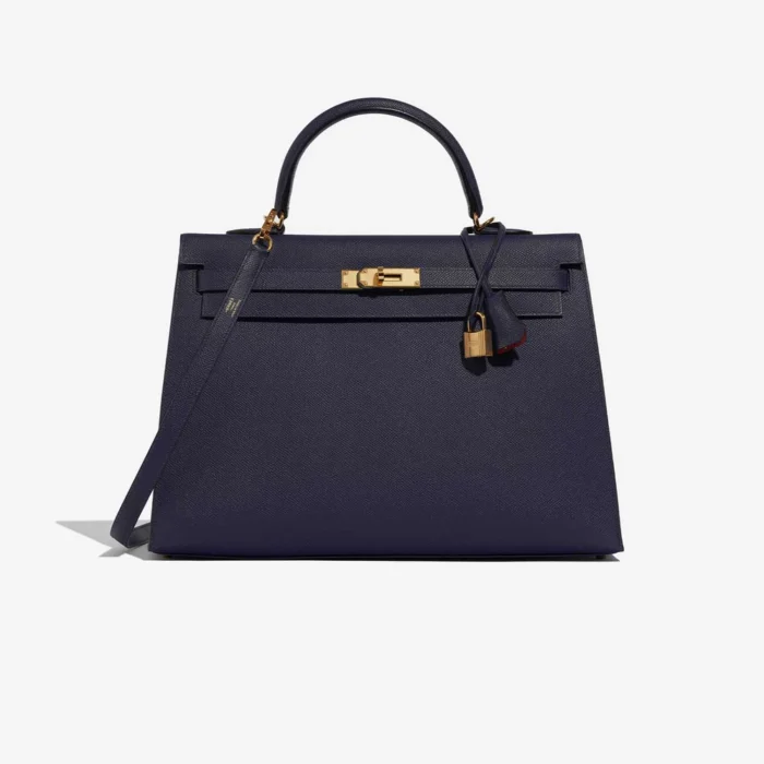 Premium Hermès Replica Kelly 35 Bleu Saphir/Geranium - DLF