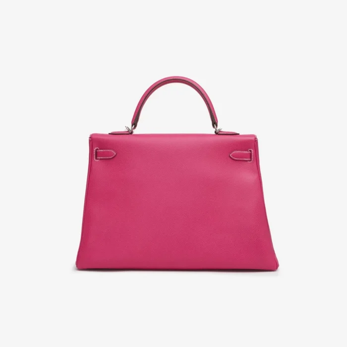 Premium Hermès Replica Kelly 35 Espom Rose Tyrien Rubis Candy Collection PHW - Direct Luxury Fashion - Image 2