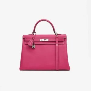 Premium Hermès Replica Kelly 35 Espom Rose Tyrien Rubis - DLF