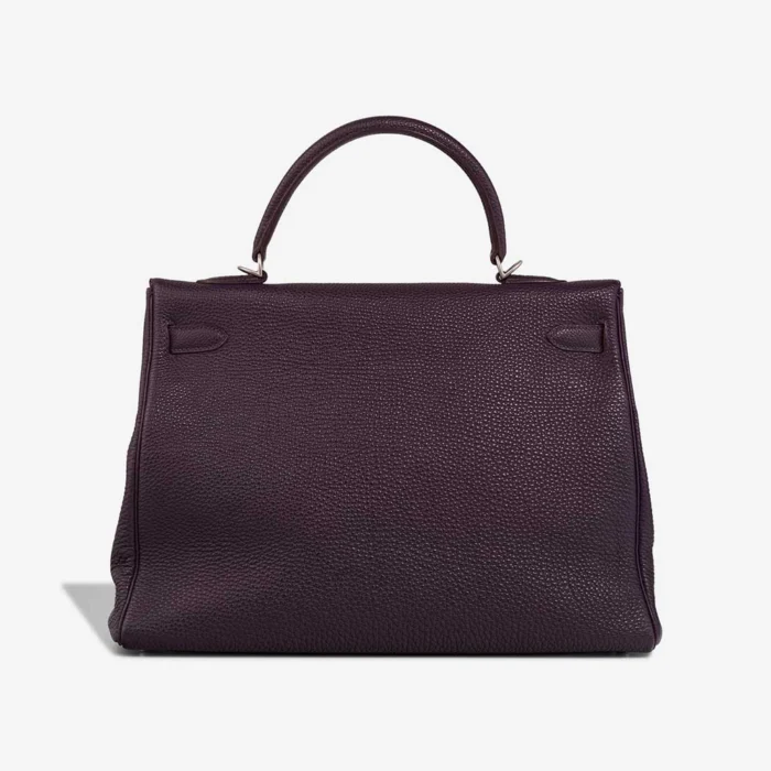 Premium Hermès Replica Kelly 35 Togo Raisin/Sienne PHW - Direct Luxury Fashion - Image 2