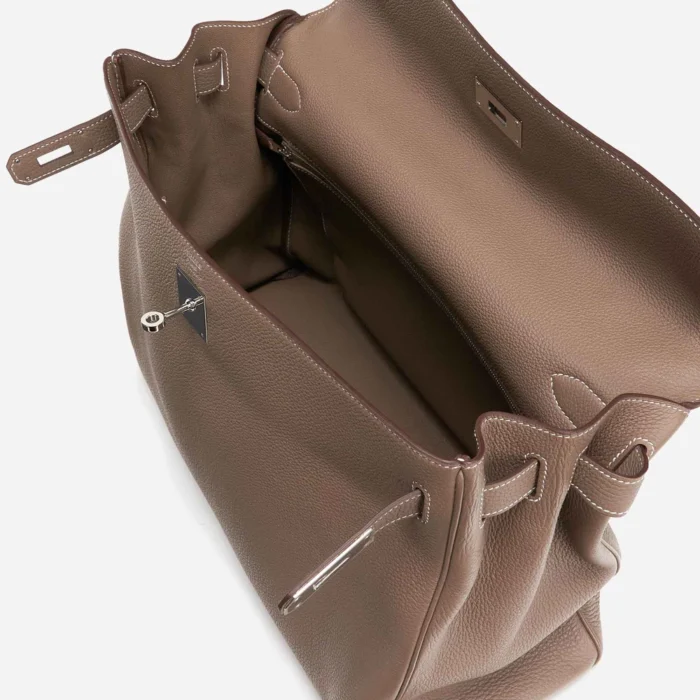 Premium Hermès Replica Kelly 40 Togo Etoupe PHW - Direct Luxury Fashion - Image 5