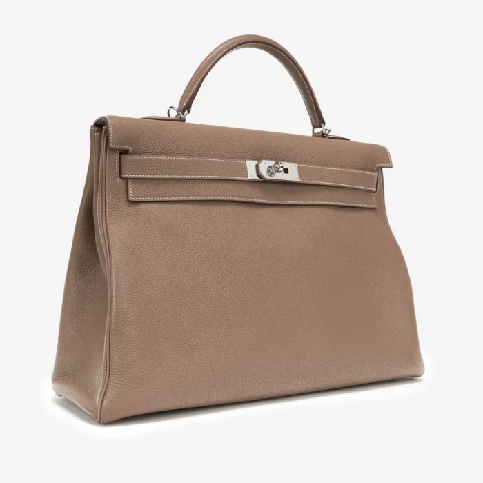 Premium Hermès Replica Kelly 40 Togo Etoupe PHW - Direct Luxury Fashion - Image 4