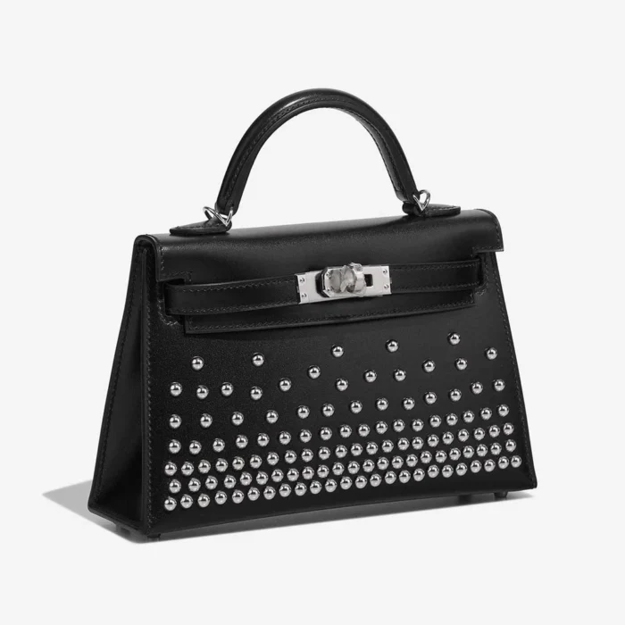 Premium Hermès Replica Kelly Cloute Mini Box Black PHW - Direct Luxury Fashion - Image 4