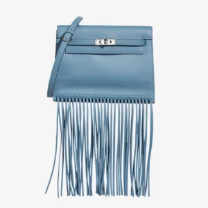 Premium Hermès Replica Kelly Danse Anate Swift New Bleu Jean PHW - Direct Luxury Fashion