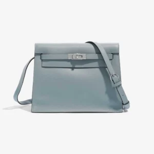 Premium Hermès Replica Kelly Danse Evercolor Blue Lin PHW