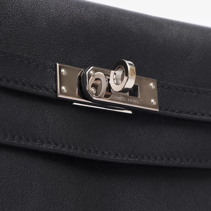 Premium Hermès Replica Kelly Danse Swift Noir PHW - Direct Luxury Fashion - Image 7