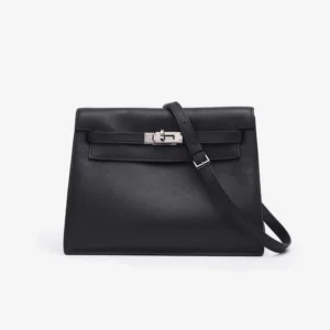 Premium Hermès Replica Kelly Danse Swift Noir PHW | Direct Luxury