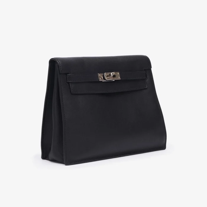 Premium Hermès Replica Kelly Danse Swift Noir PHW - Direct Luxury Fashion - Image 4
