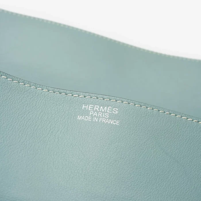Premium Hermès Replica Kelly Flat 35 Swift Blue Atoll PHW - Direct Luxury Fashion - Image 6