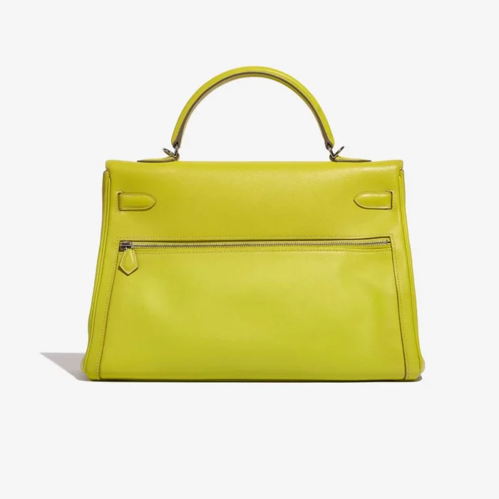 Premium Hermès Replica Kelly Lakis 35 Swift Lime PHW - Direct Luxury Fashion - Image 2