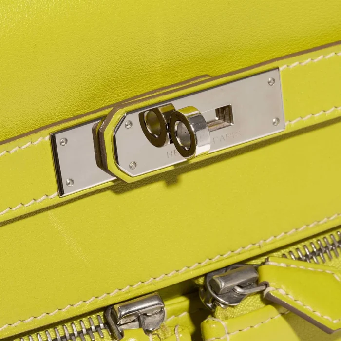 Premium Hermès Replica Kelly Lakis 35 Swift Lime PHW - Direct Luxury Fashion - Image 7