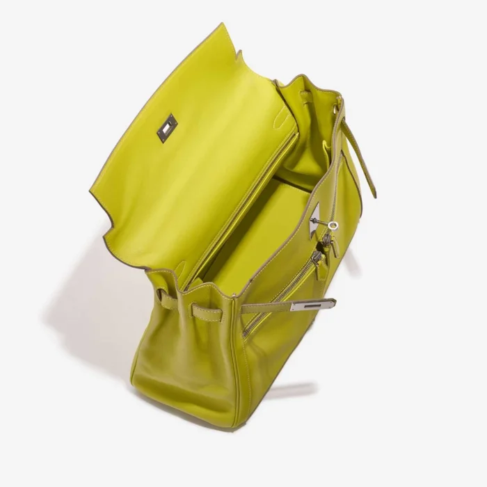 Premium Hermès Replica Kelly Lakis 35 Swift Lime PHW - Direct Luxury Fashion - Image 5