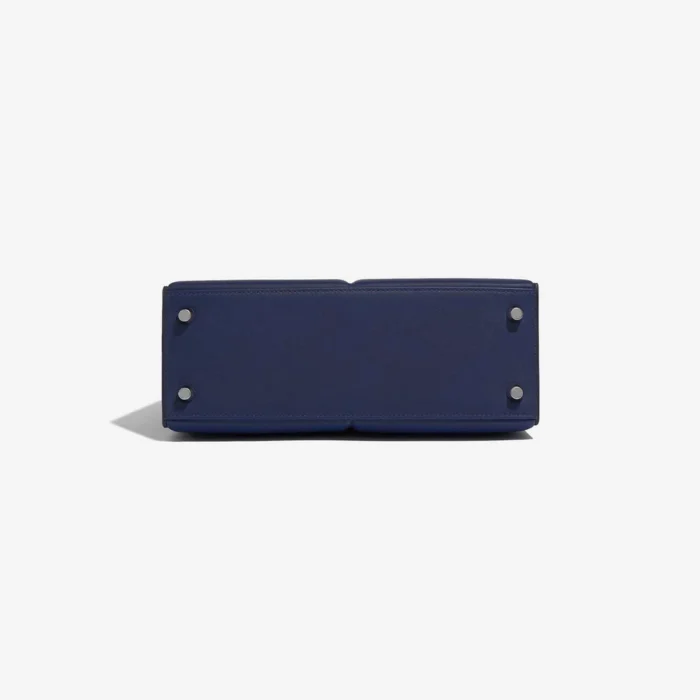 Premium Hermès Replica Kelly Padded 25 Swift Blue Saphire PHW - Direct Luxury Fashion - Image 3