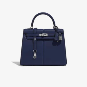 Premium Hermès Replica Kelly Padded 25 Swift Blue Saphire PHW