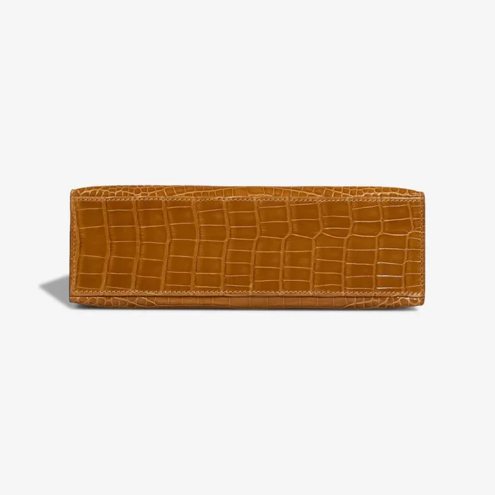 Premium Hermès Replica Kelly Pochette Alligator Mississippiensis Tabac Camel GHW - Direct Luxury Fashion - Image 3