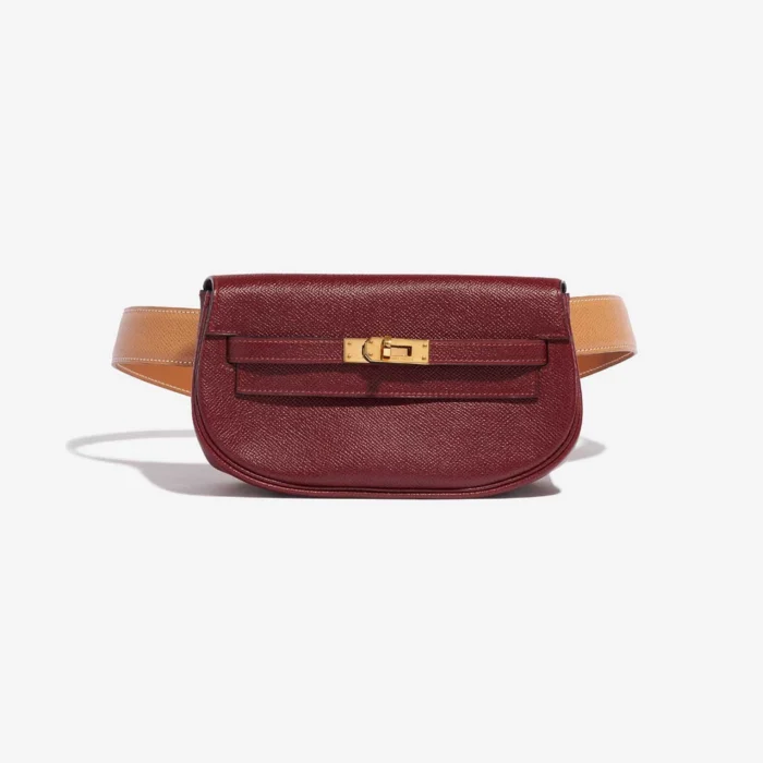 Premium Hermès Replica Kelly Pochette Bordeaux/Gold | DLF