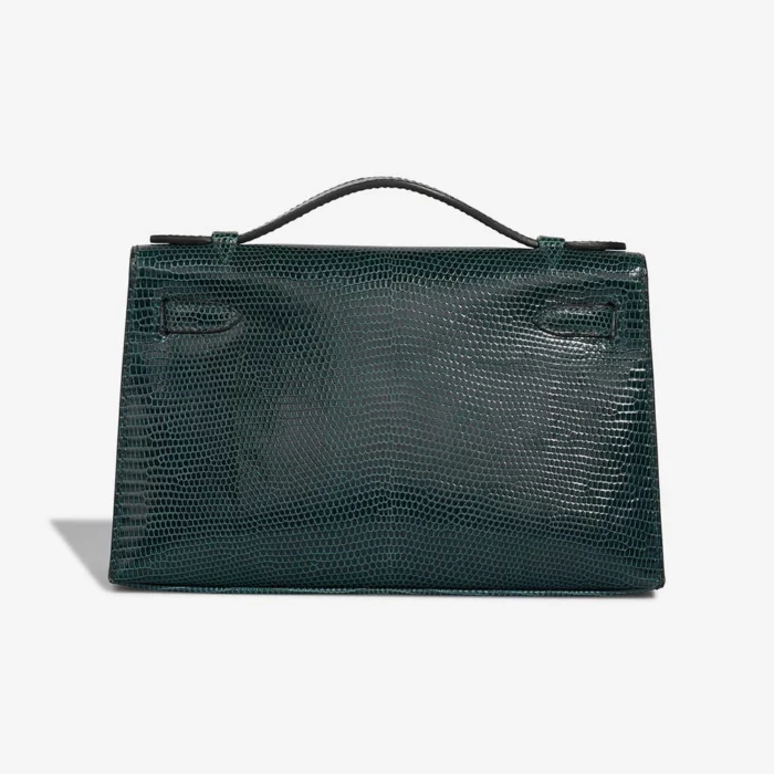 Premium Hermès Replica Kelly Pochette Niloticus Lizard Vert Cypres GHW - Direct Luxury Fashion - Image 2