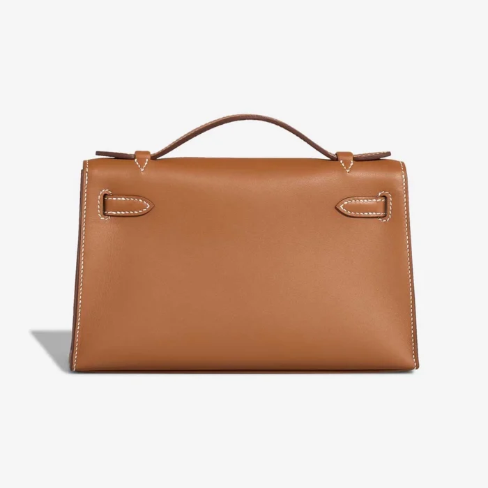 Premium Hermès Replica Kelly Pochette Swift Gold PHW - Direct Luxury Fashion - Image 2