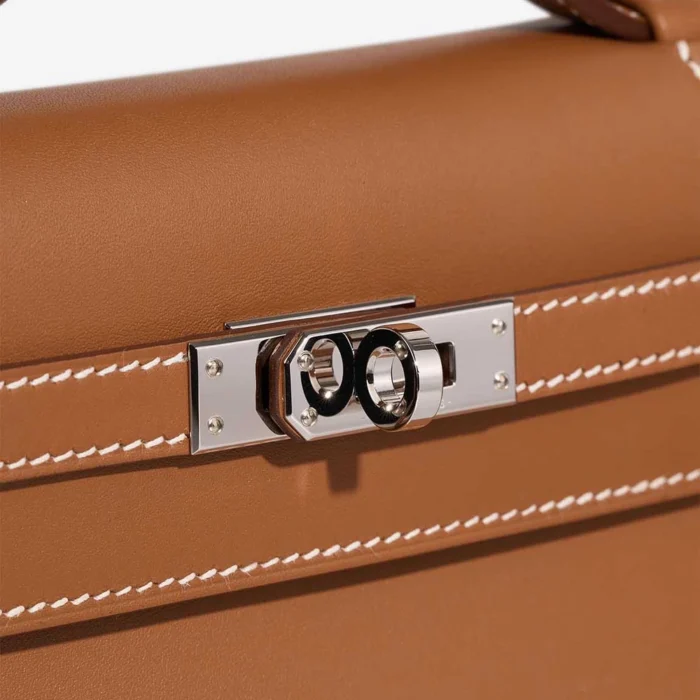 Premium Hermès Replica Kelly Pochette Swift Gold PHW - Direct Luxury Fashion - Image 7