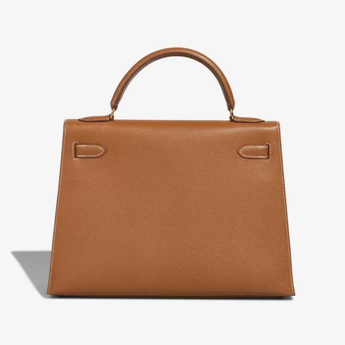 Premium Hermès Replica Kelly Sellier 32 Epsom Gold GHW - Direct Luxury Fashion - Image 2