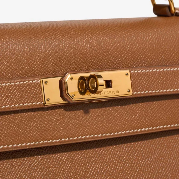 Premium Hermès Replica Kelly Sellier 32 Epsom Gold GHW - Direct Luxury Fashion - Image 7