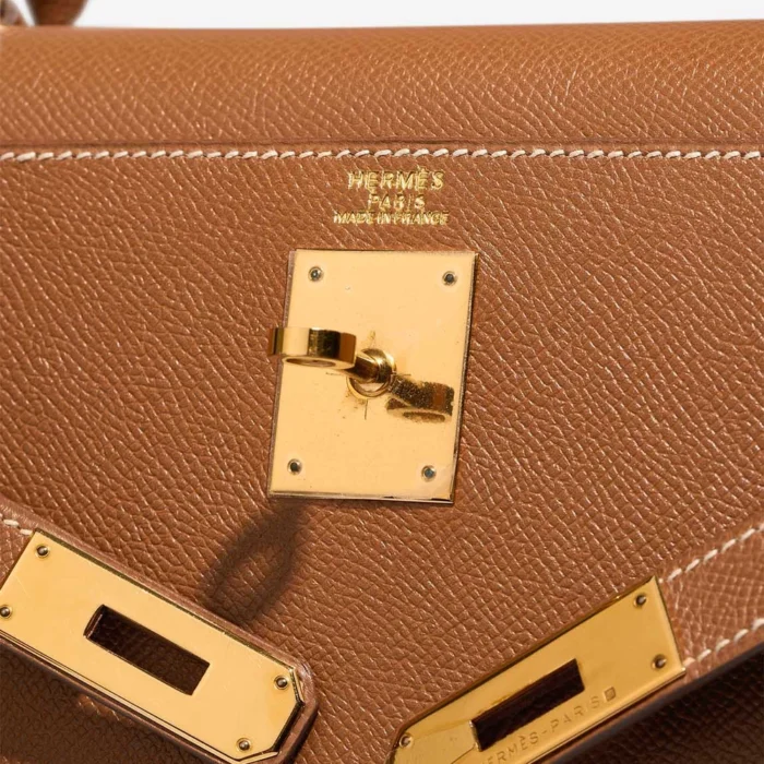 Premium Hermès Replica Kelly Sellier 32 Epsom Gold GHW - Direct Luxury Fashion - Image 6