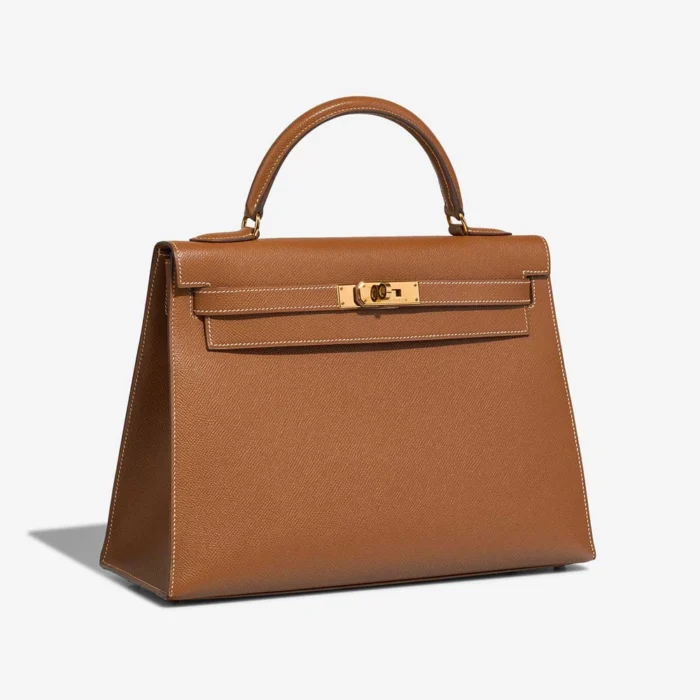 Premium Hermès Replica Kelly Sellier 32 Epsom Gold GHW - Direct Luxury Fashion - Image 4