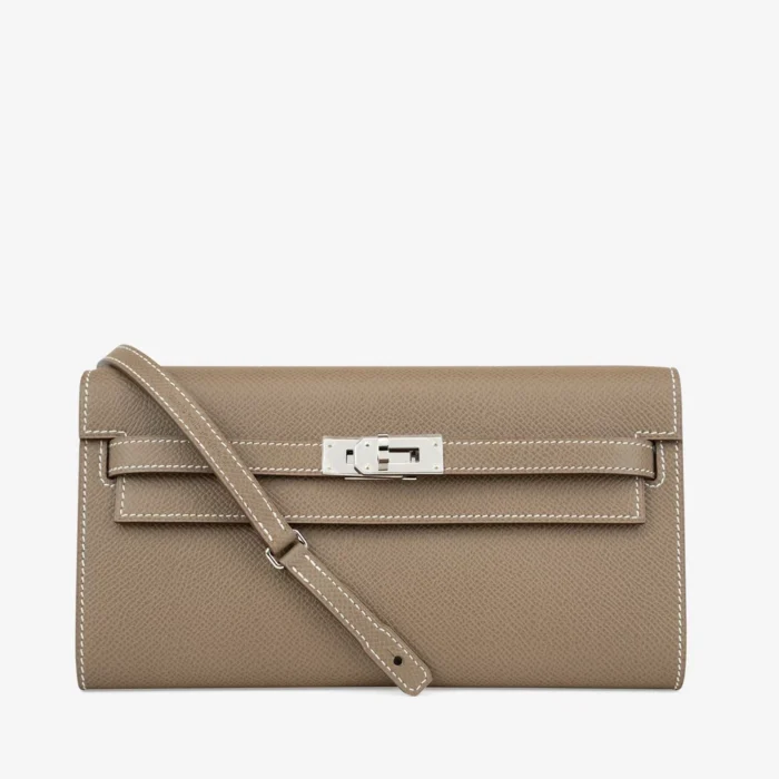 Premium Hermès Replica Kelly To Go Epsom Etoupe PHW - Direct Luxury Fashion