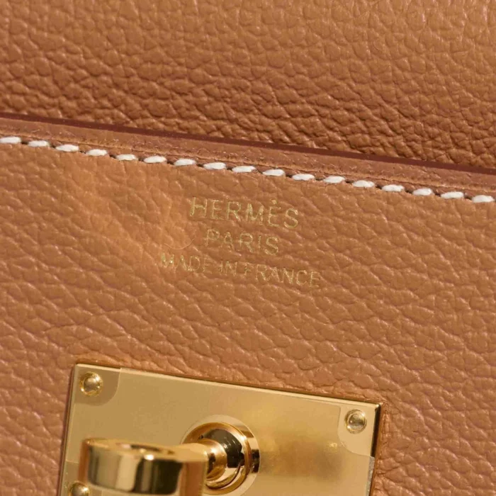 Premium Hermès Replica Kelly To Go Evercolor Gold GHW - Direct Luxury Fashion - Image 6