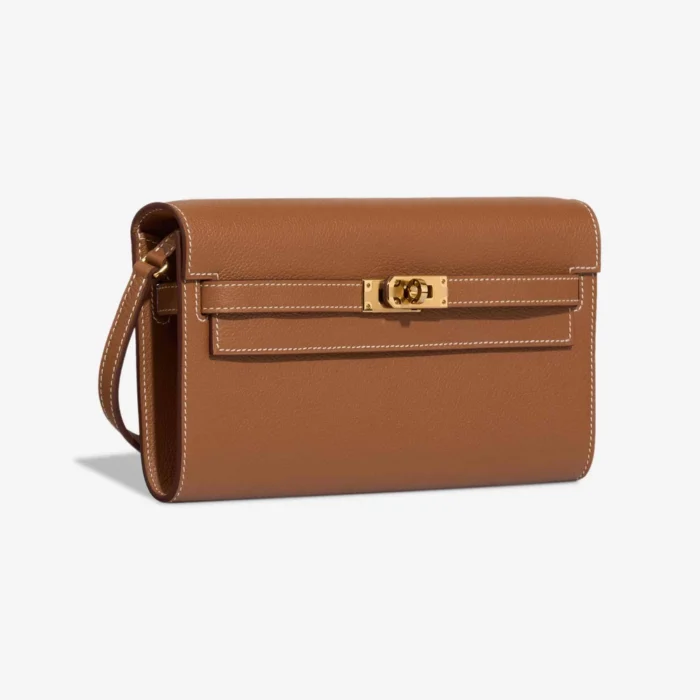 Premium Hermès Replica Kelly To Go Evercolor Gold GHW - Direct Luxury Fashion - Image 4