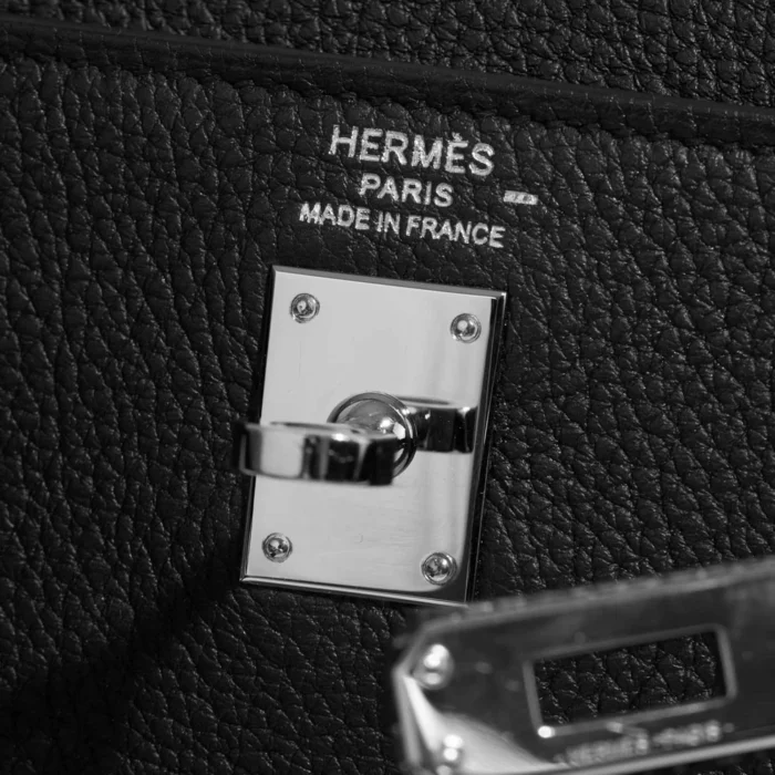 Premium Hermès Replica Kelly Touch 25 Togo/Lizard Black PHW - Direct Luxury Fashion - Image 6