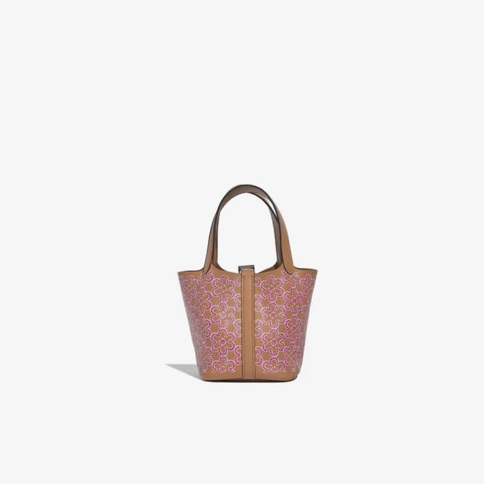Premium Hermès Replica Micro Lucky Daisy Picotin 14 Swift Chai/Rose/White PHW - Direct Luxury Fashion - Image 2