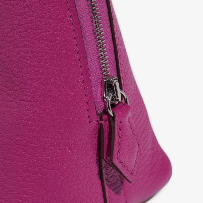 Premium Hermès Replica Mini Bolide 20 Chevre Mysore Rose Pourpre PHW - Direct Luxury Fashion - Image 7