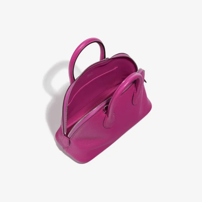Premium Hermès Replica Mini Bolide 20 Chevre Mysore Rose Pourpre PHW - Direct Luxury Fashion - Image 5
