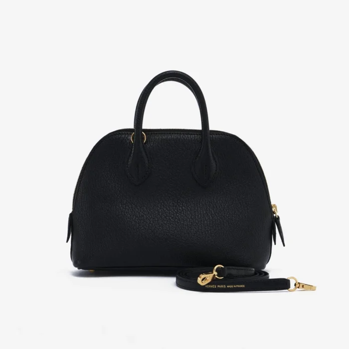 Premium Hermès Replica Mini Bolide Chevre Black GHW - DLF