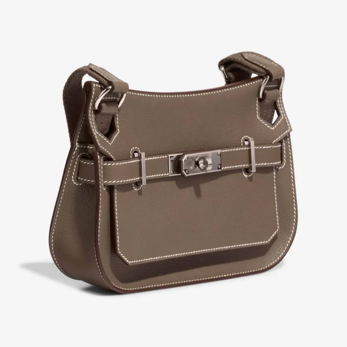 Premium Hermès Replica Mini Jypsiere Evercolor Etoupe PHW - Direct Luxury Fashion - Image 5