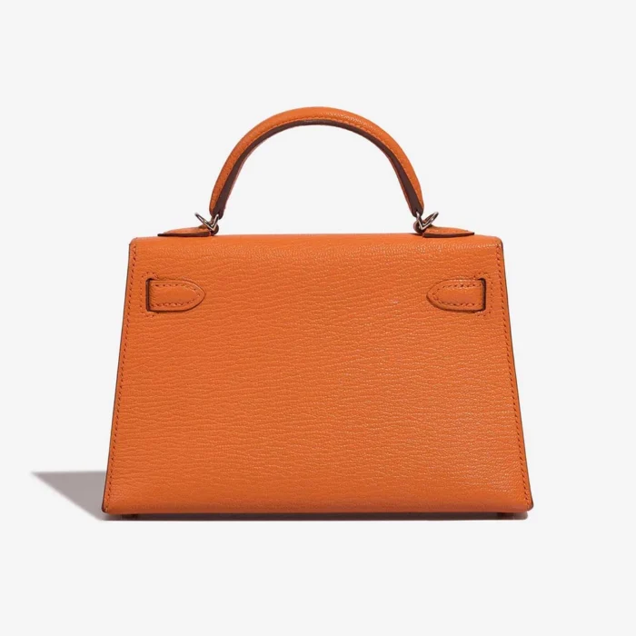 Premium Hermès Replica Mini Kelly Chevre Mysore Gold/Orange PHW - Direct Luxury Fashion - Image 2