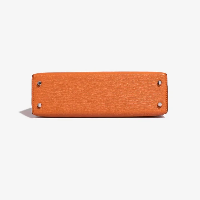 Premium Hermès Replica Mini Kelly Chevre Mysore Gold/Orange PHW - Direct Luxury Fashion - Image 3