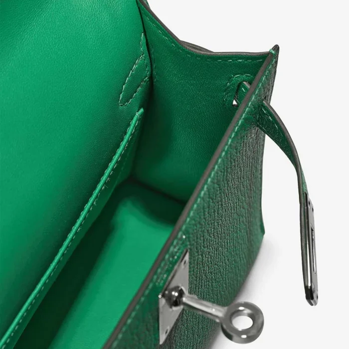 Premium Hermès Replica Mini Kelly Chevre Mysore Menthe PHW - Direct Luxury Fashion - Image 5