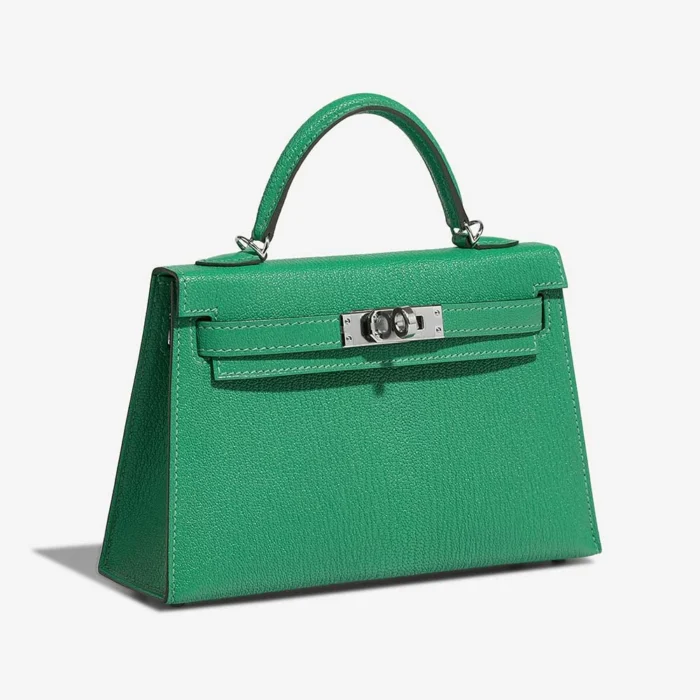 Premium Hermès Replica Mini Kelly Chevre Mysore Menthe PHW - Direct Luxury Fashion - Image 4