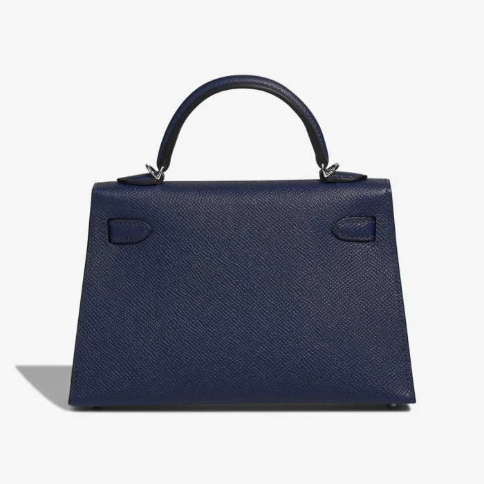 Premium Hermès Replica Mini Kelly Epsom Bleu Navy PHW - Direct Luxury Fashion - Image 2