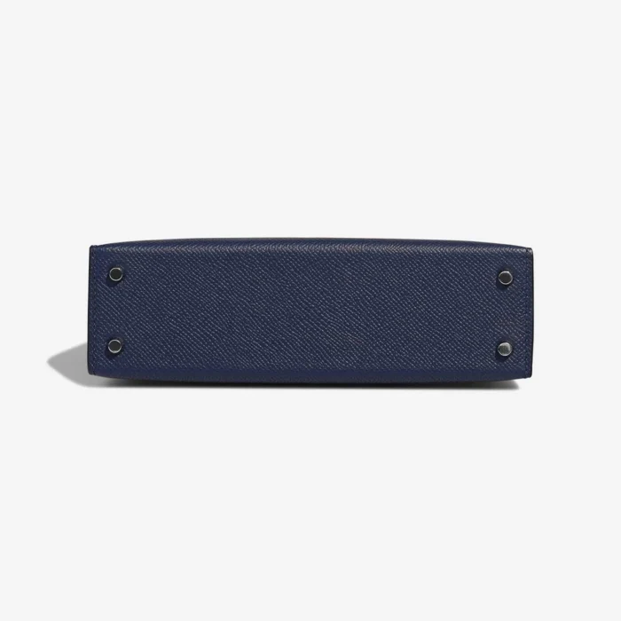 Premium Hermès Replica Mini Kelly Epsom Bleu Navy PHW - Direct Luxury Fashion - Image 3