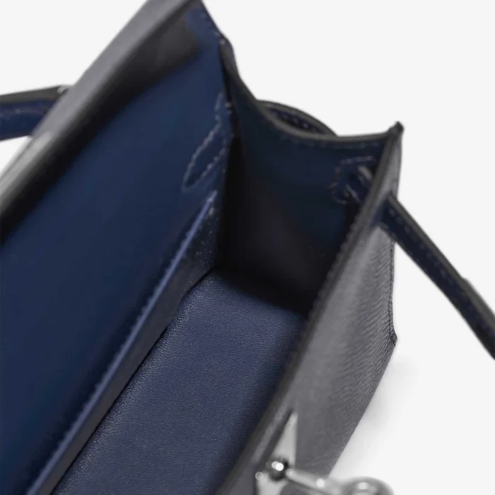 Premium Hermès Replica Mini Kelly Epsom Bleu Navy PHW - Direct Luxury Fashion - Image 5