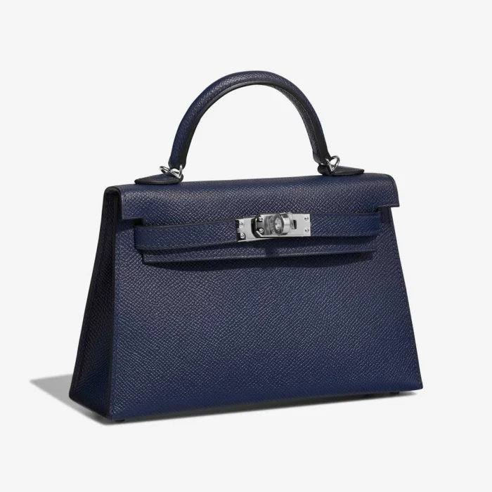Premium Hermès Replica Mini Kelly Epsom Bleu Navy PHW - Direct Luxury Fashion - Image 4