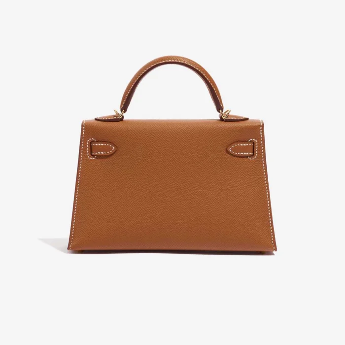 Premium Hermès Replica Mini Kelly Epsom Gold GHW - Direct Luxury Fashion - Image 2