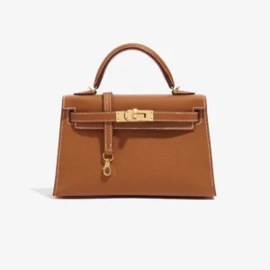 Premium Hermès Replica Mini Kelly Epsom Gold GHW | DLF