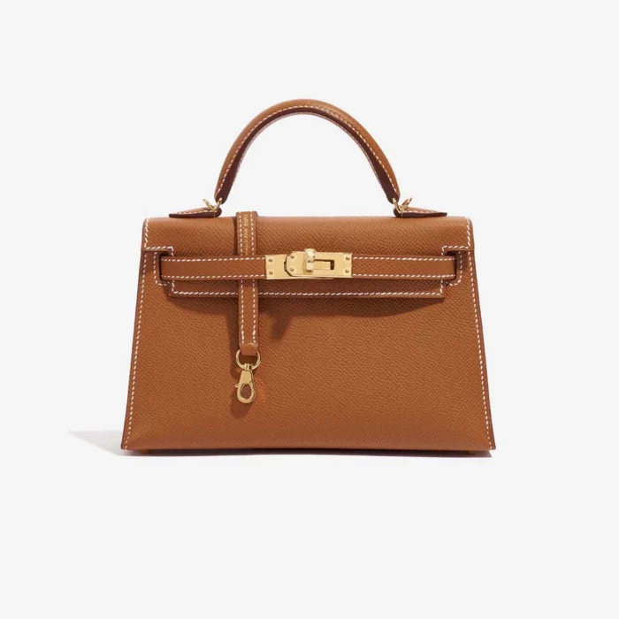 Premium Hermès Replica Mini Kelly Epsom Gold GHW | DLF
